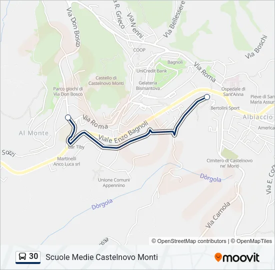 30 Bus Line Map