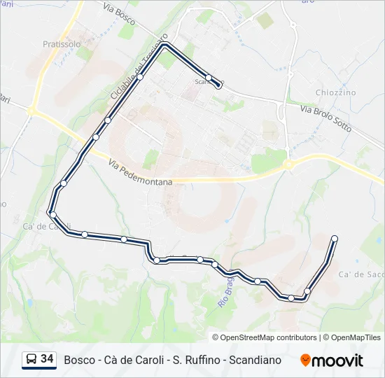 34 Bus Line Map
