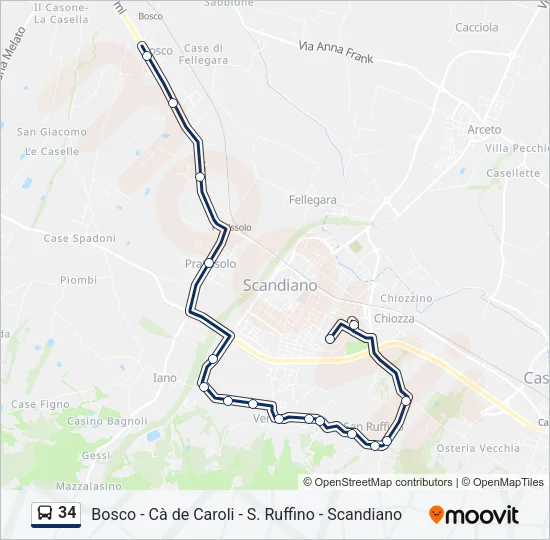 34 Bus Line Map