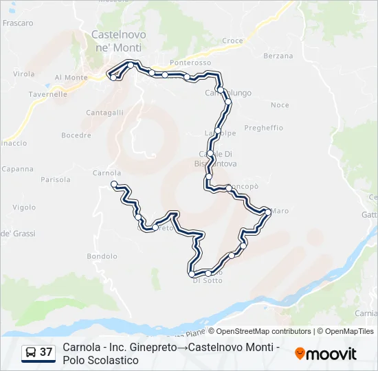 37 Bus Line Map