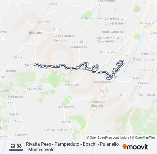 38 bus Line Map