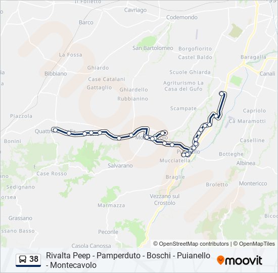 38 bus Line Map