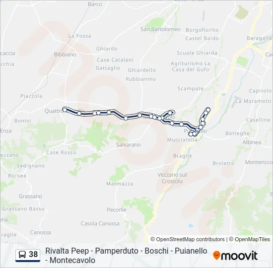 38 Bus Line Map