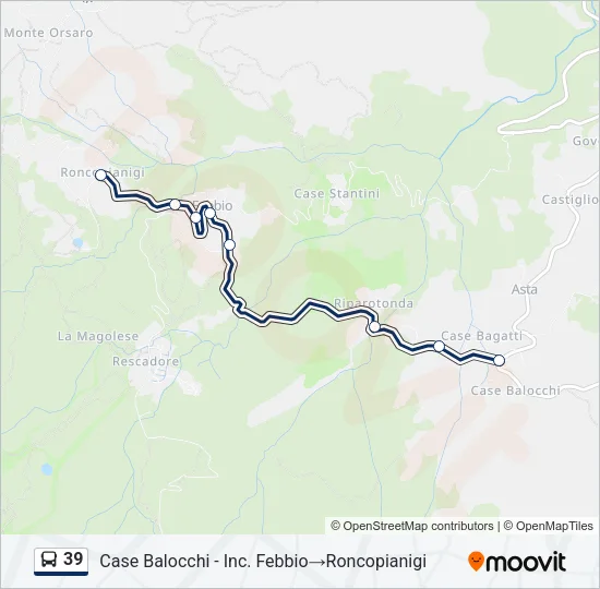 39 Bus Line Map