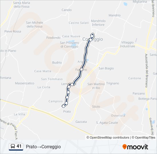 41 bus Line Map