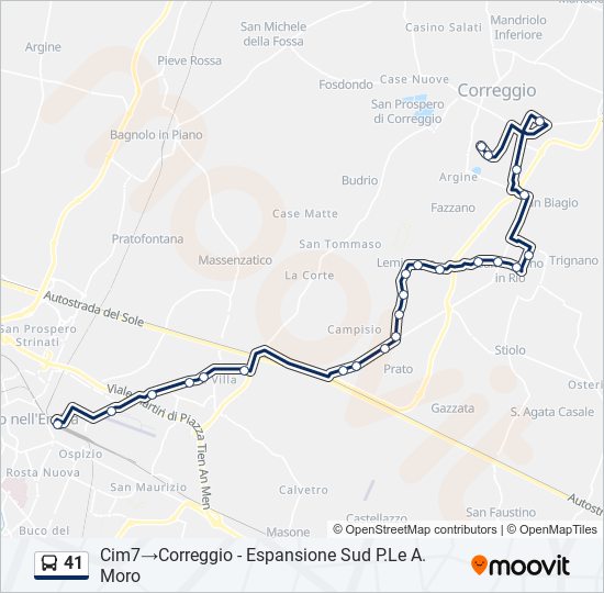 41 bus Line Map