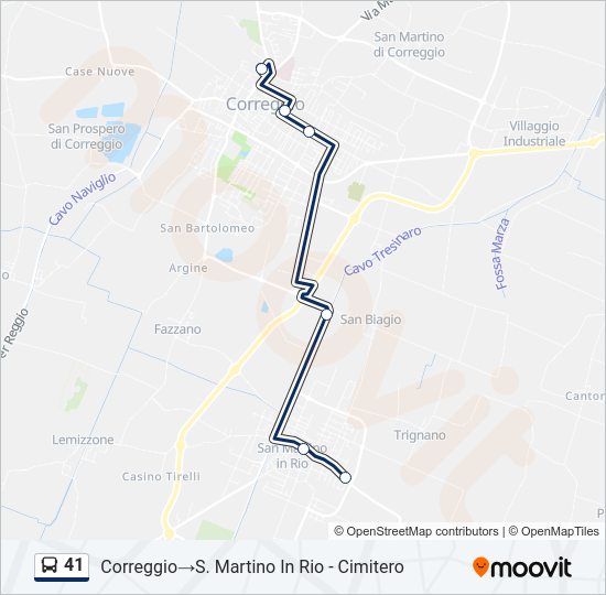 Percorso linea bus 41