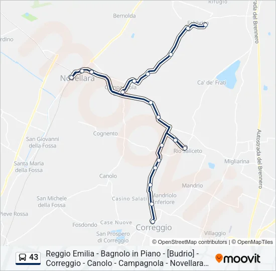 43 Bus Line Map