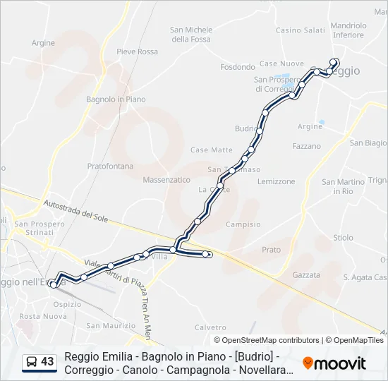 43 Bus Line Map