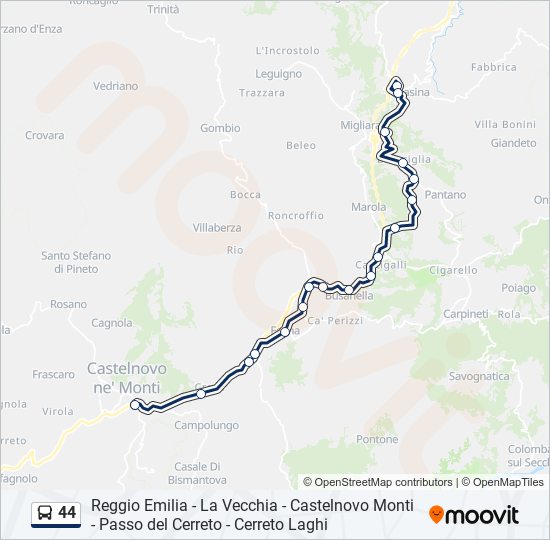 44 bus Line Map