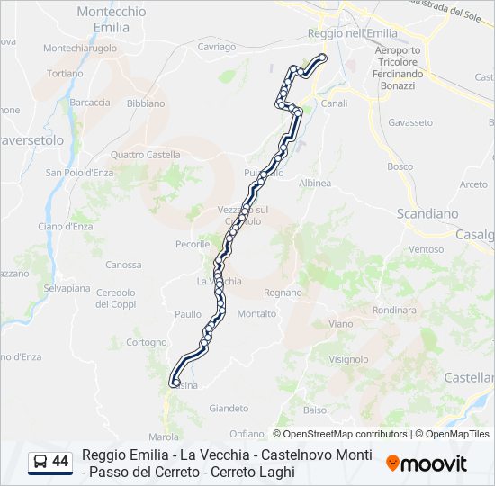 Percorso linea bus 44