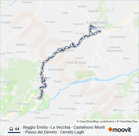 44 Bus Line Map