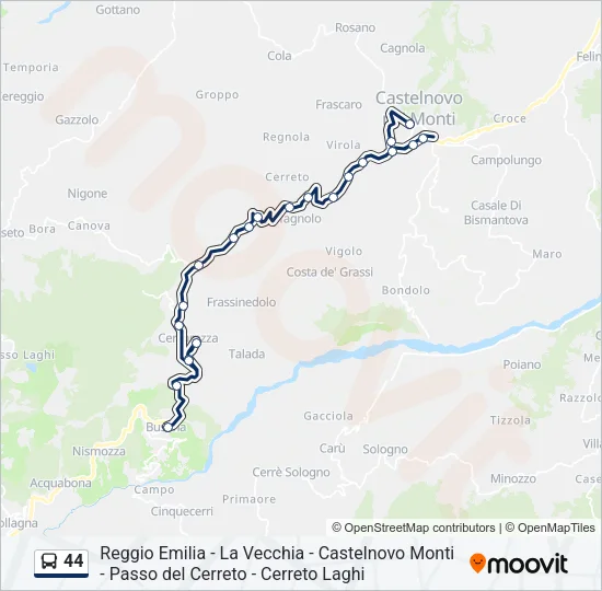 44 Bus Line Map