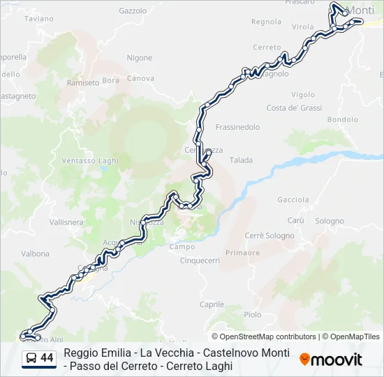 44 Bus Line Map