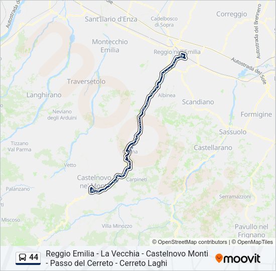 Percorso linea bus 44