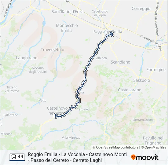 44 Bus Line Map