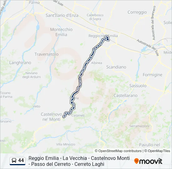 44 Bus Line Map
