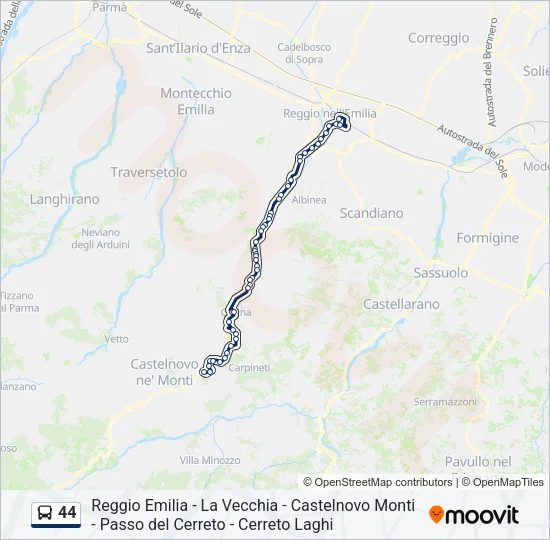 44 Bus Line Map