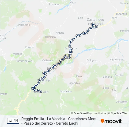 44 Bus Line Map