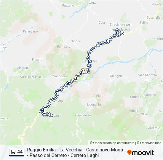 44 Bus Line Map