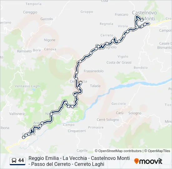 44 Bus Line Map
