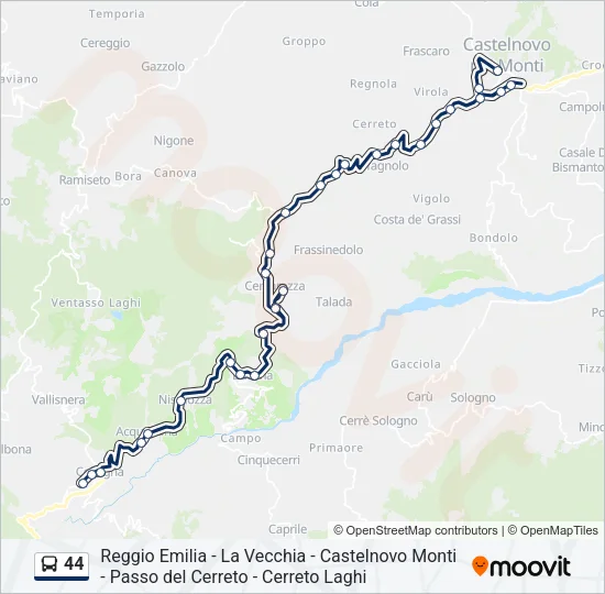 44 Bus Line Map