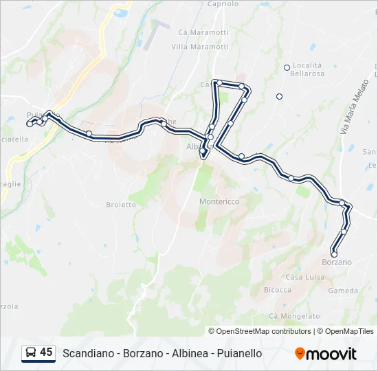 45 Bus Line Map