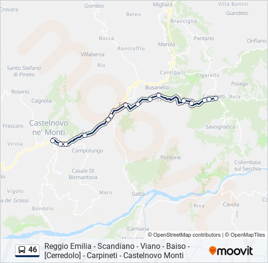 46 bus Line Map