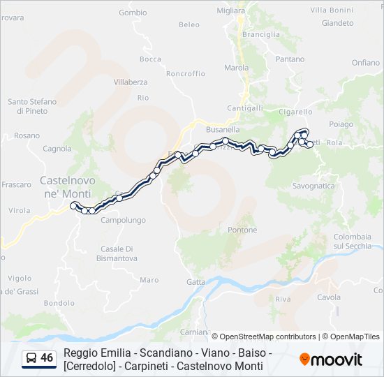 46 bus Line Map