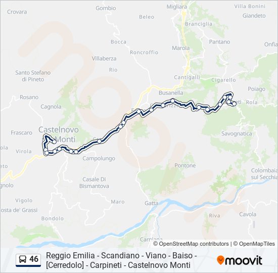 46 bus Line Map