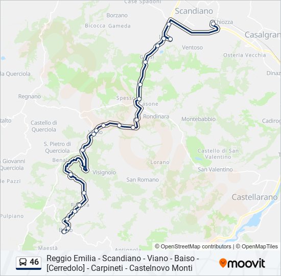 46 bus Line Map