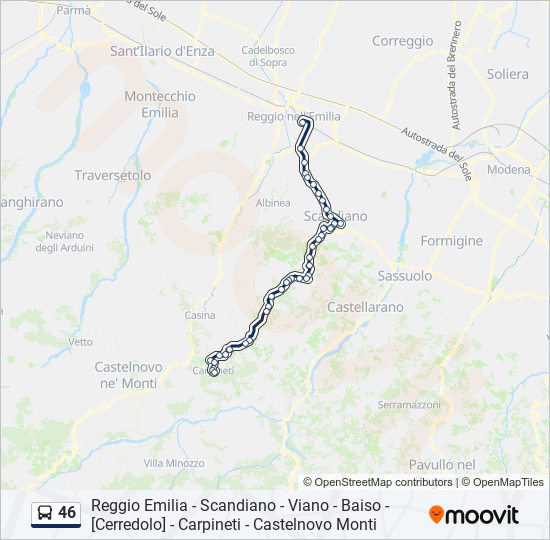 46 bus Line Map