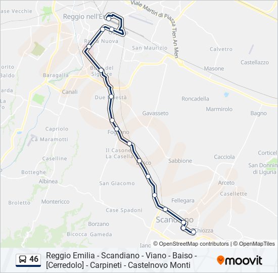 46 bus Line Map