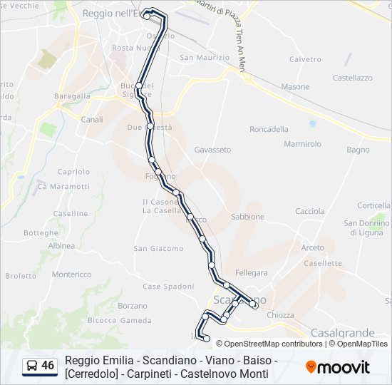 46 bus Line Map