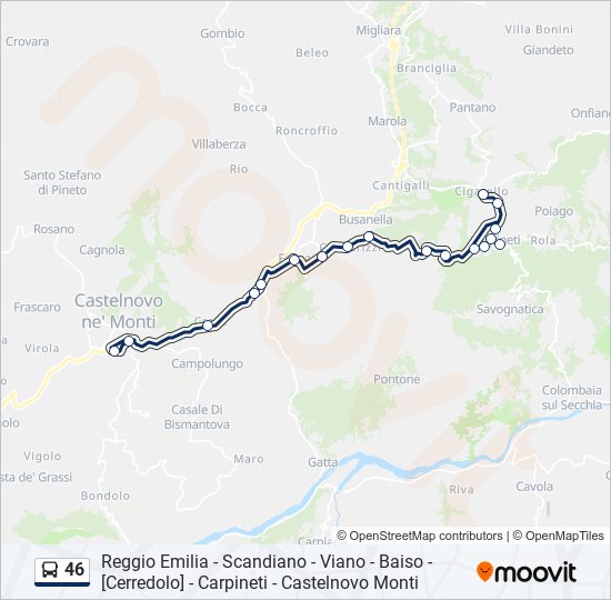 46 bus Line Map