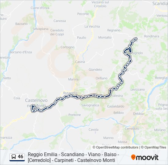 Percorso linea bus 46