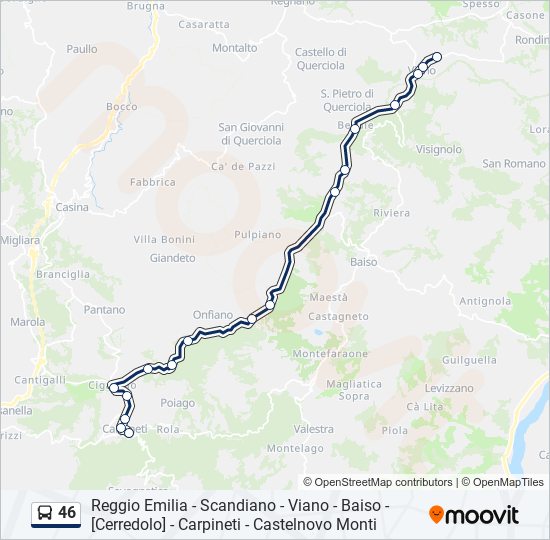 46 bus Line Map