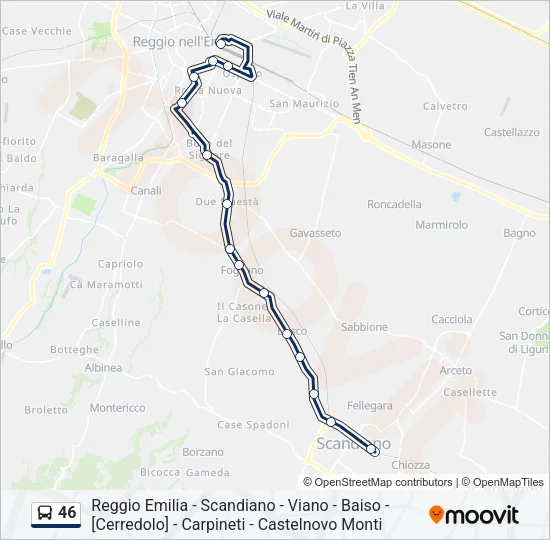 46 Bus Line Map