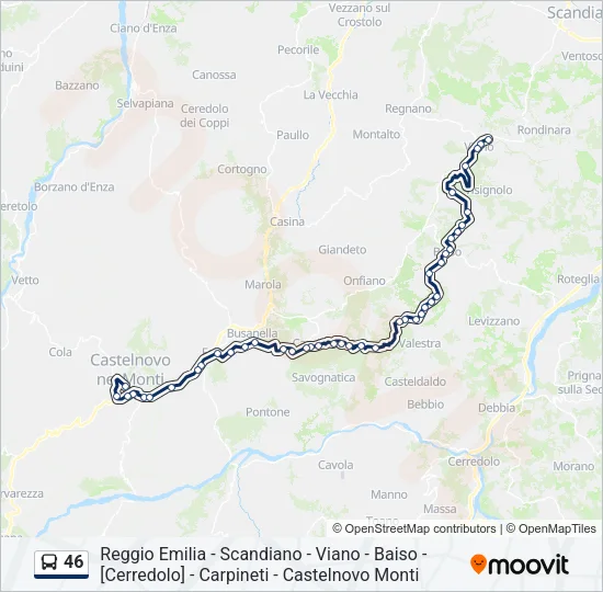 46 Bus Line Map