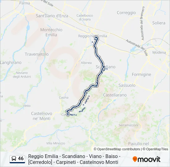 46 Bus Line Map