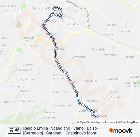 46 Bus Line Map