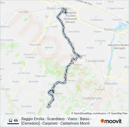46 Bus Line Map
