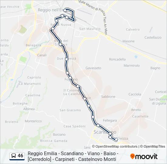 46 Bus Line Map