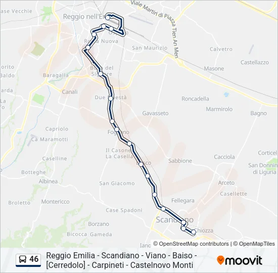 46 Bus Line Map