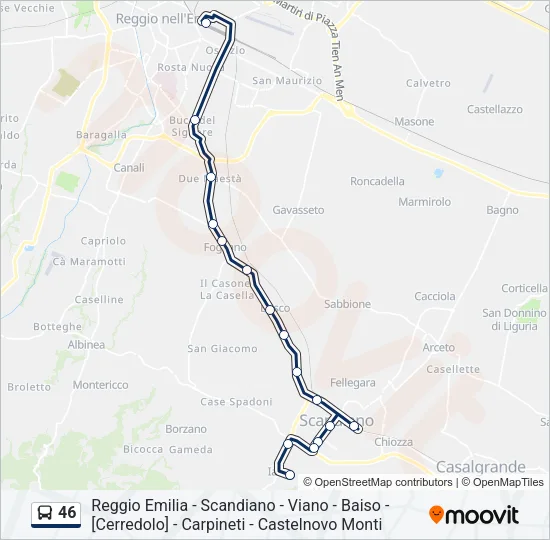 46 Bus Line Map