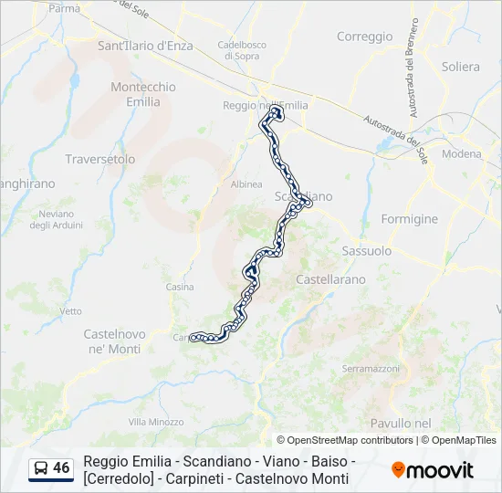 46 Bus Line Map