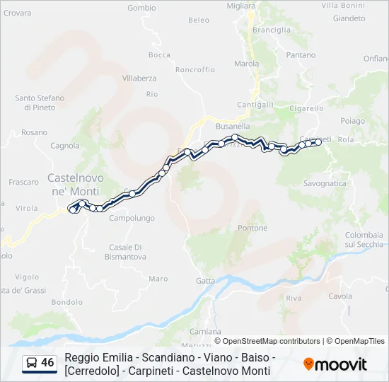 46 Bus Line Map