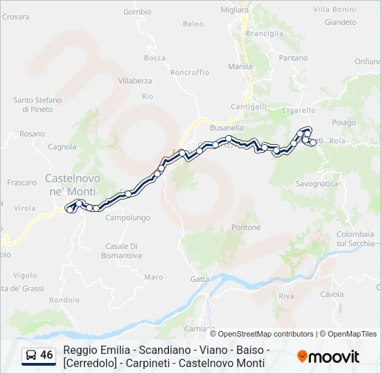 46 Bus Line Map