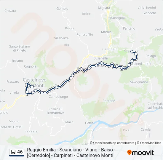 46 Bus Line Map
