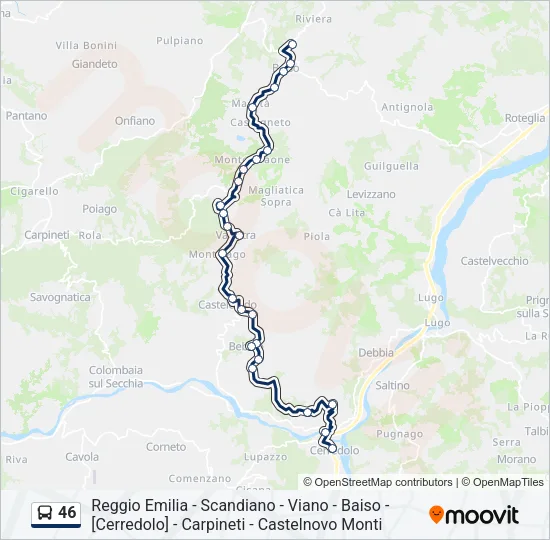 46 Bus Line Map